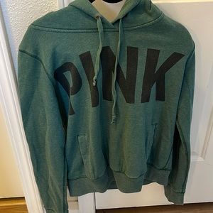 Hunter green Pink Victoria Secret Hoodie size Medium